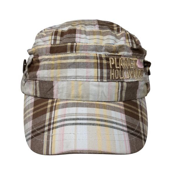 Planet Hollywood Orlando Slideback Cadet Army Hat Multi One Size Plaid - Picture 1 of 10